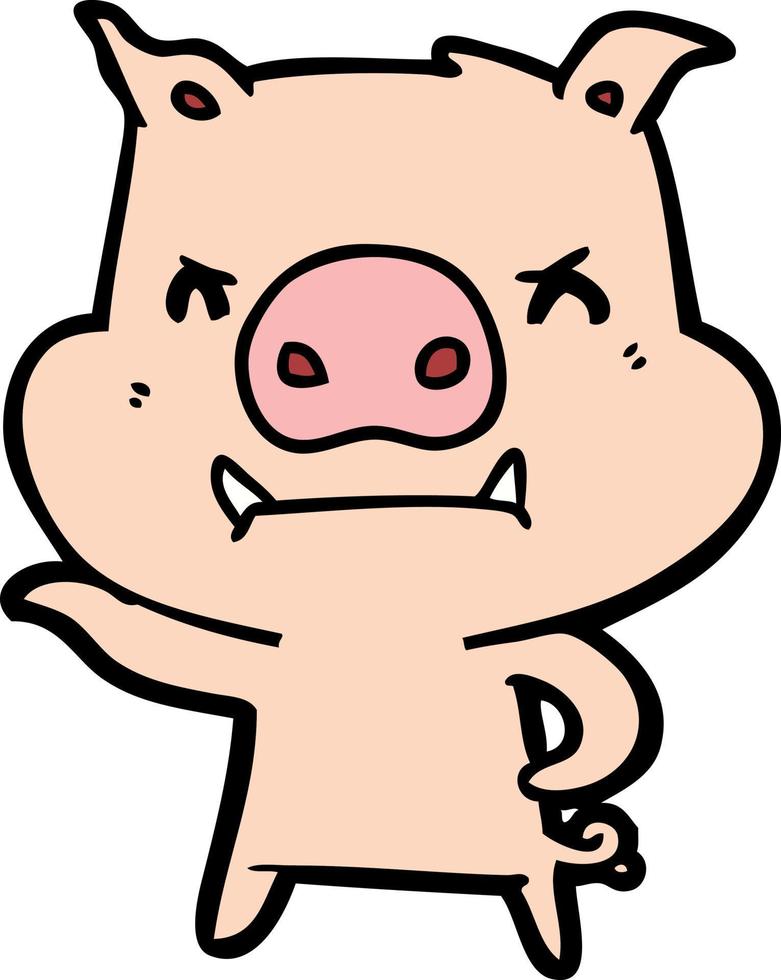 personnage de cochon de vecteur en style cartoon