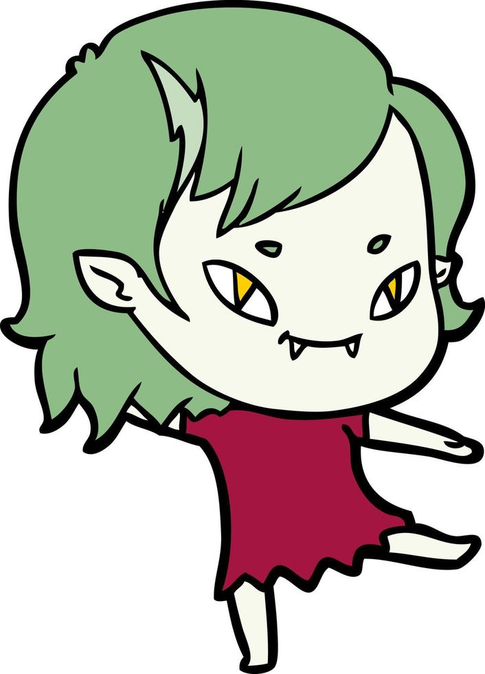 personnage de fille de vampire de vecteur dans le style de dessin animé