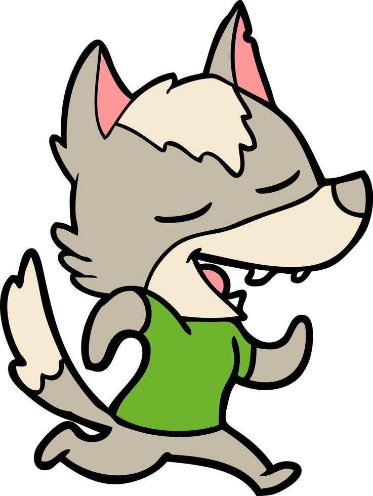 personnage de loup de vecteur en style cartoon