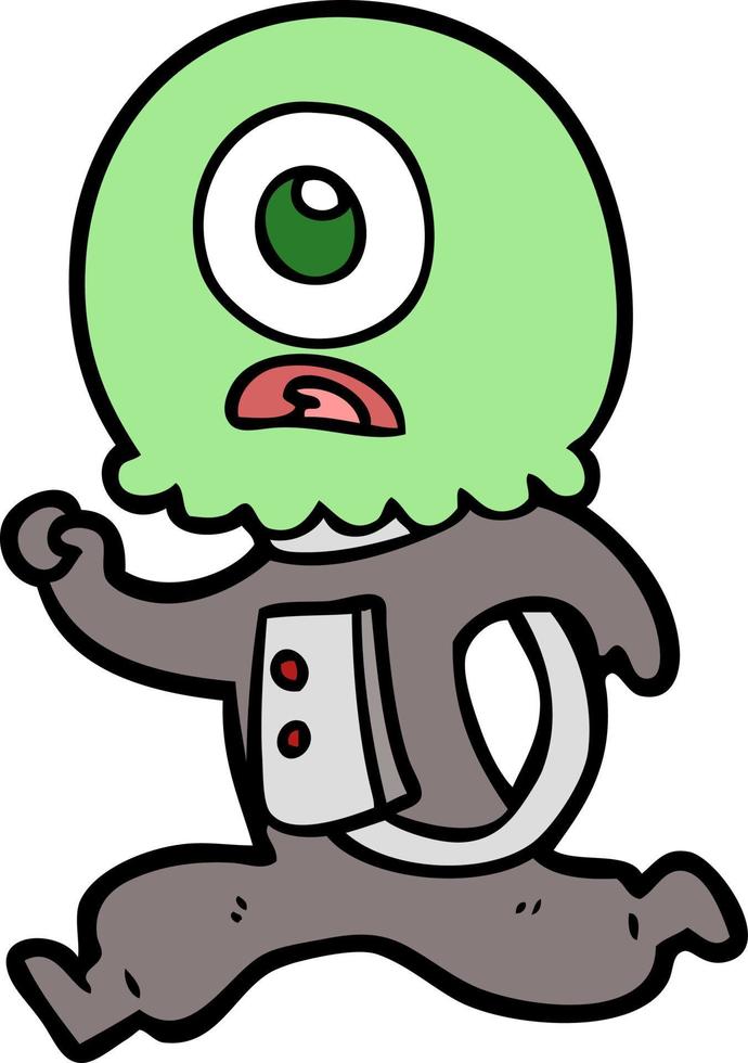 personnage extraterrestre de vecteur en style cartoon