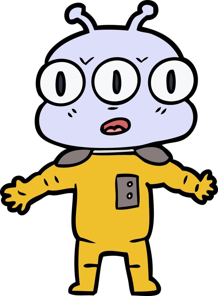 personnage extraterrestre de vecteur en style cartoon