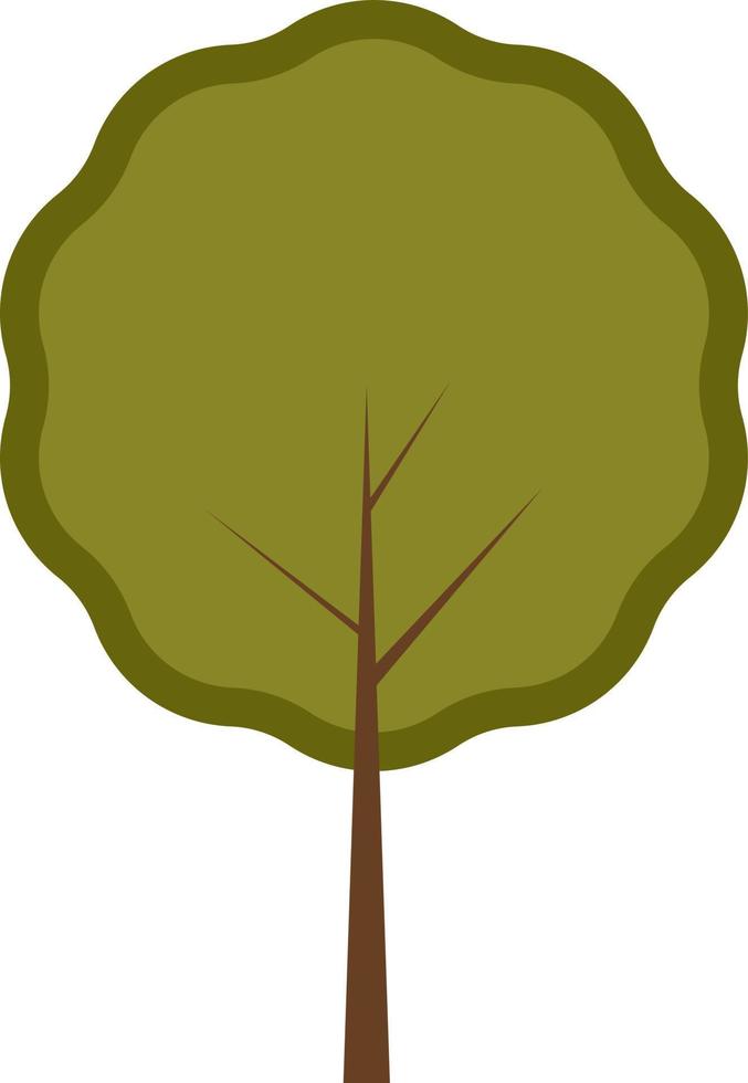 arbre rond vert, illustration, sur fond blanc. vecteur