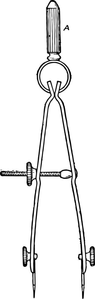 le crochet à l'arc à ressort avec des pointes d'arc détermine le style de gravure vintage. vecteur