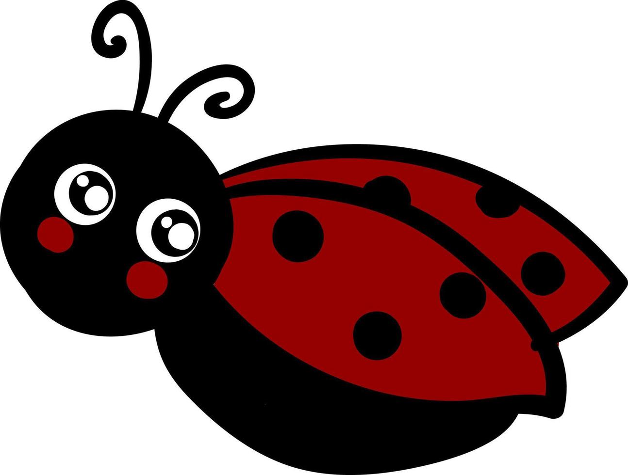 coccinelle mignonne, illustration, vecteur sur fond blanc.