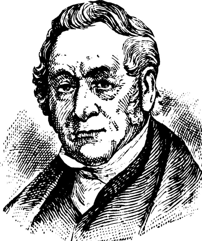 george stephenson, illustration vintage vecteur