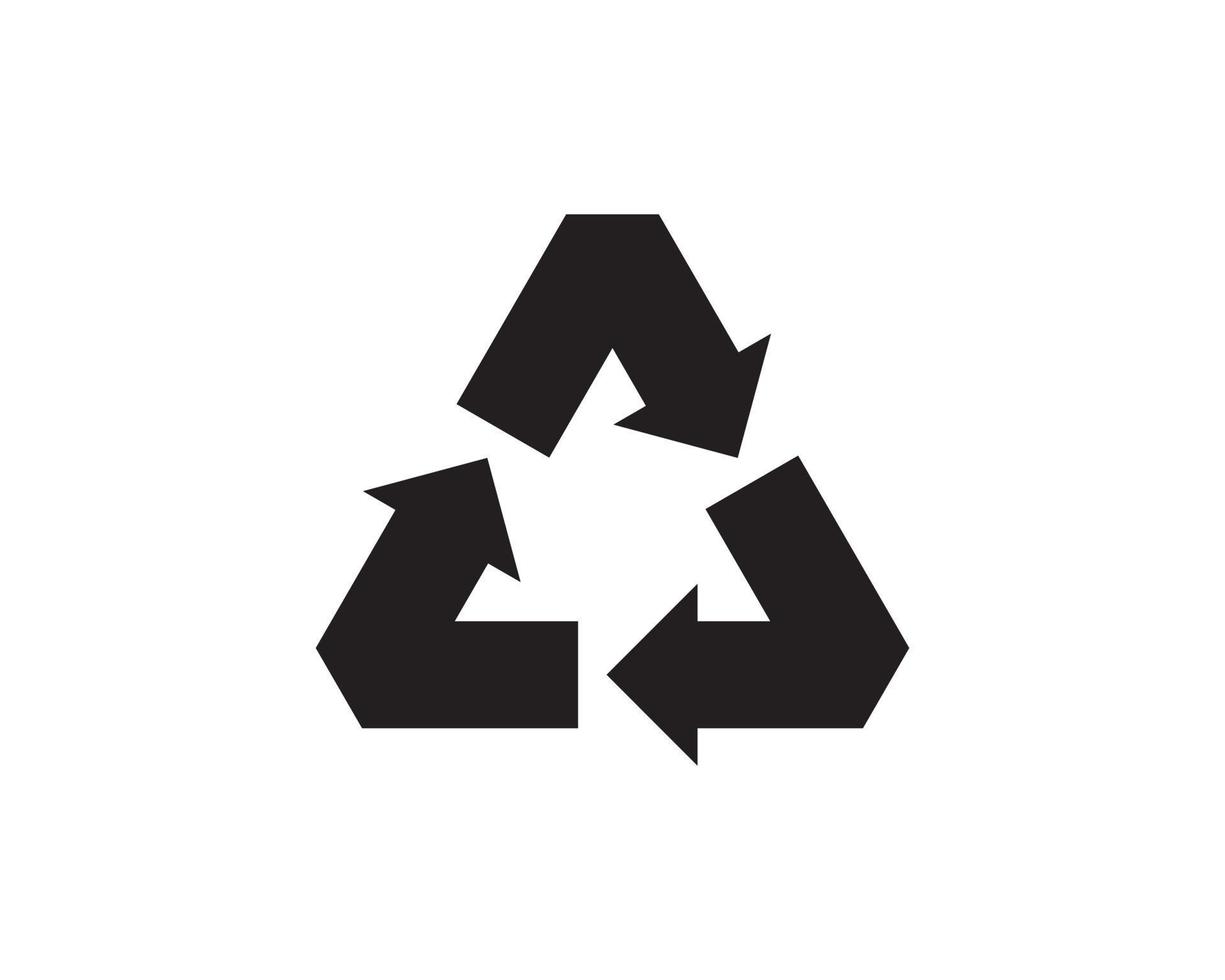 icône de recyclage du triangle de flèches. symbole de recyclage écologique. marque d'environnement de vecteur