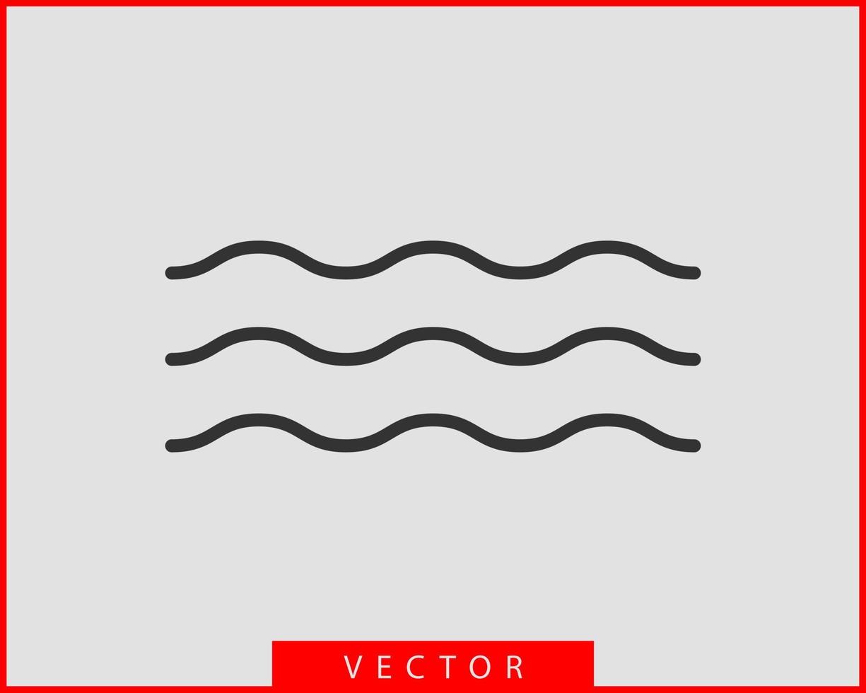 conception de vecteur de vagues. icône de vague d'eau. lignes ondulées isolées.