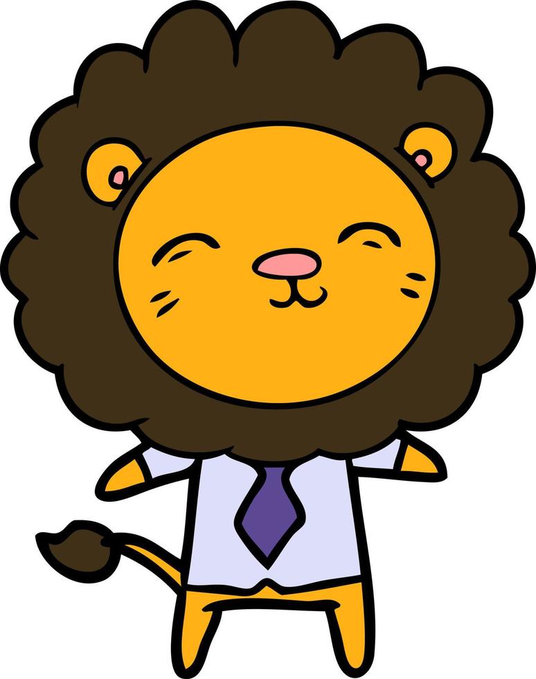 personnage de lion de vecteur en style cartoon