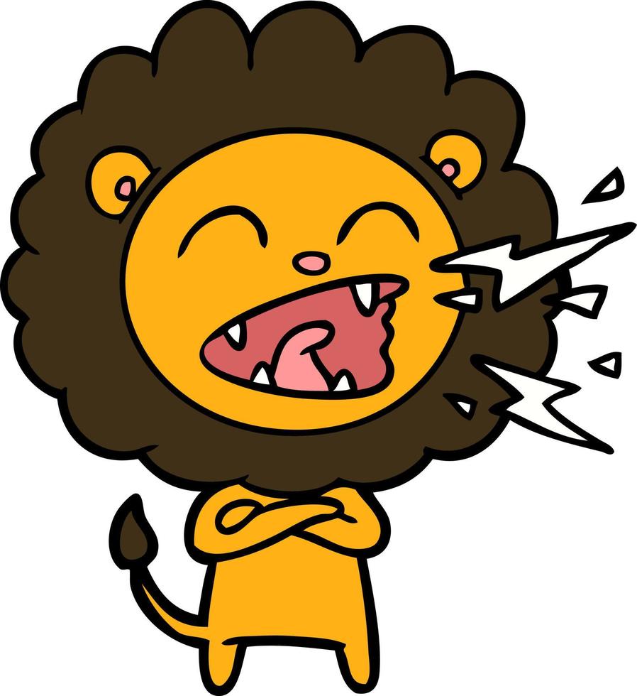 personnage de lion de vecteur en style cartoon