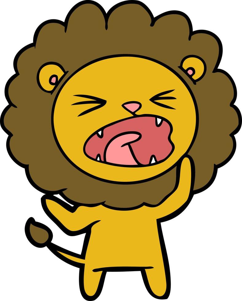 personnage de lion de vecteur en style cartoon