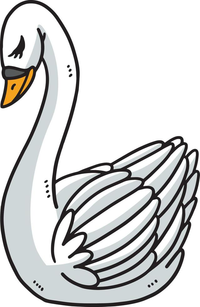 cygne dessin animé couleur clipart illustration vecteur