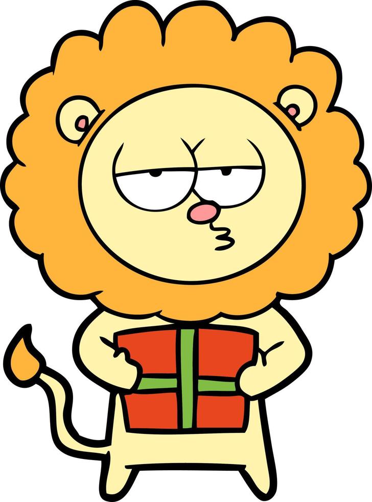 personnage de lion de vecteur en style cartoon