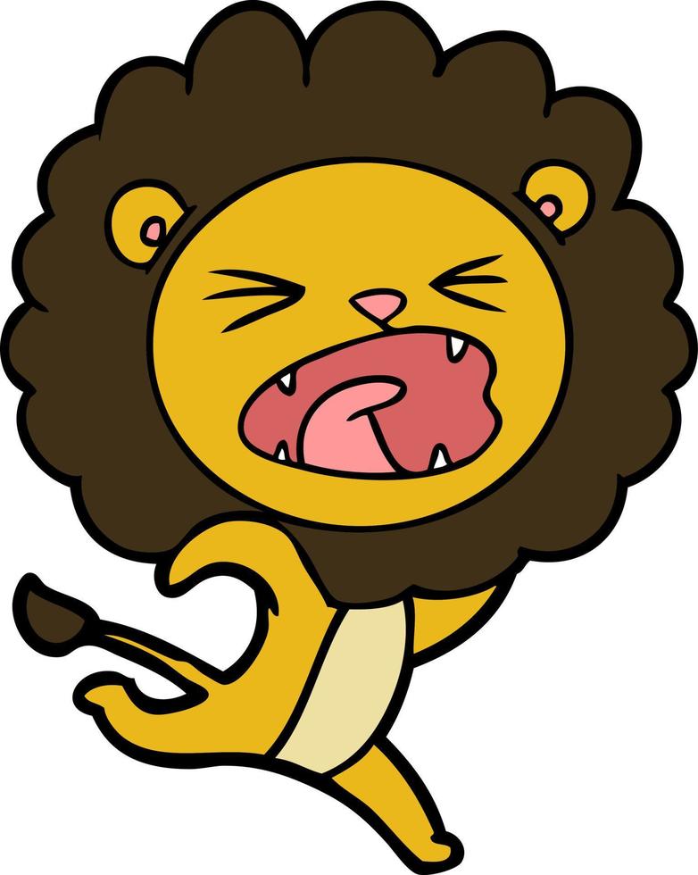 personnage de lion de vecteur en style cartoon