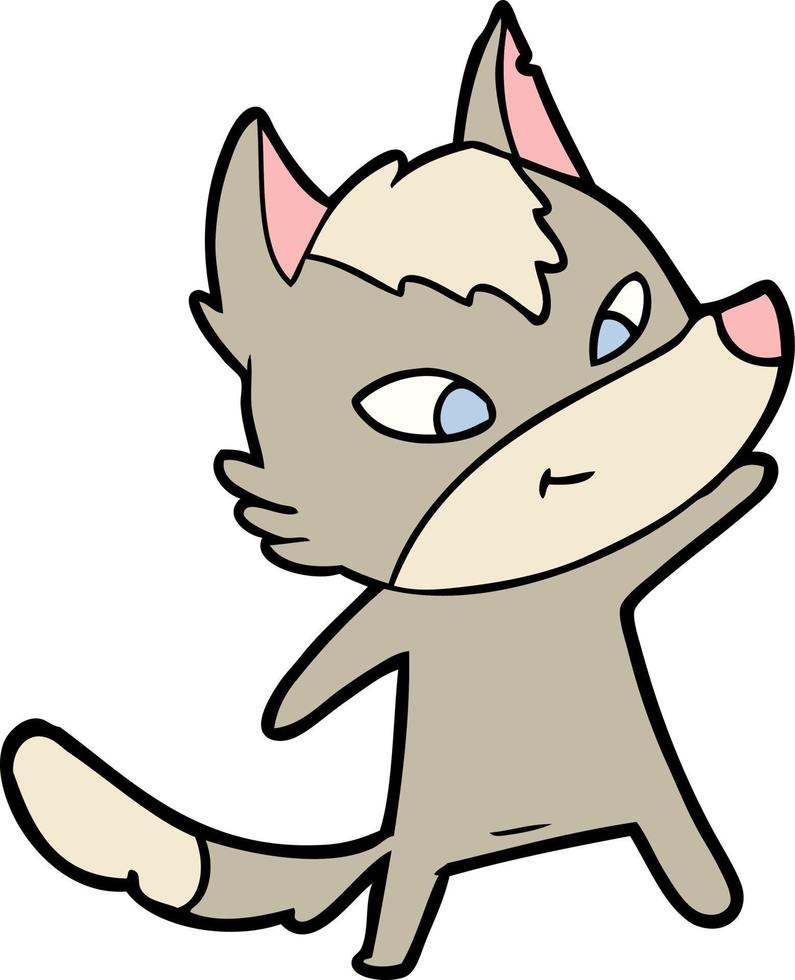 personnage de loup de vecteur en style cartoon