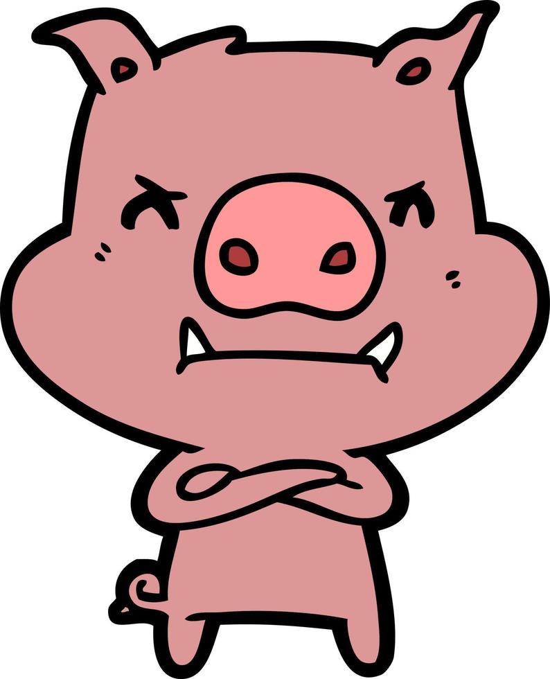 personnage de cochon de vecteur en style cartoon