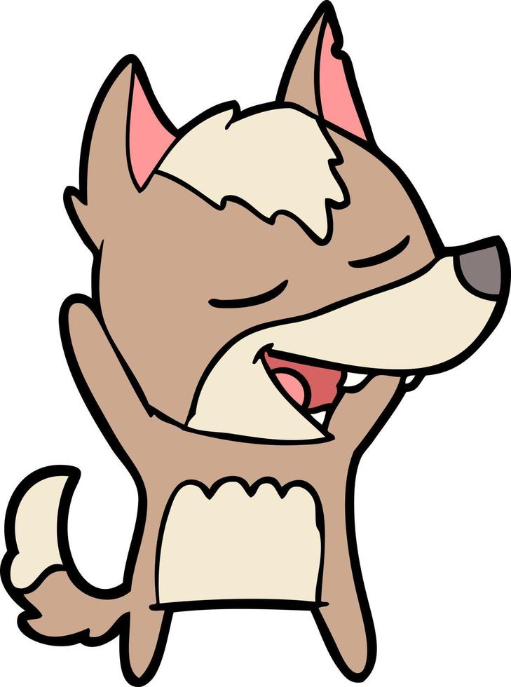 personnage de loup de vecteur en style cartoon