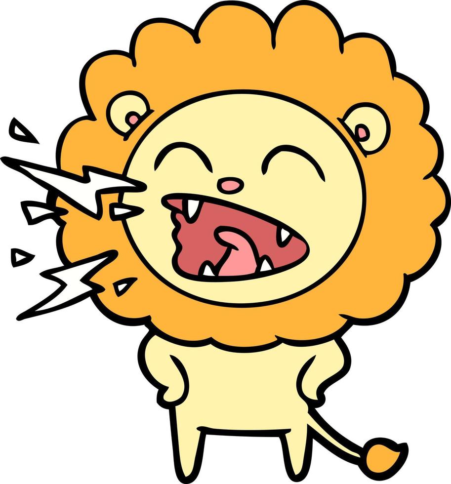 personnage de lion de vecteur en style cartoon