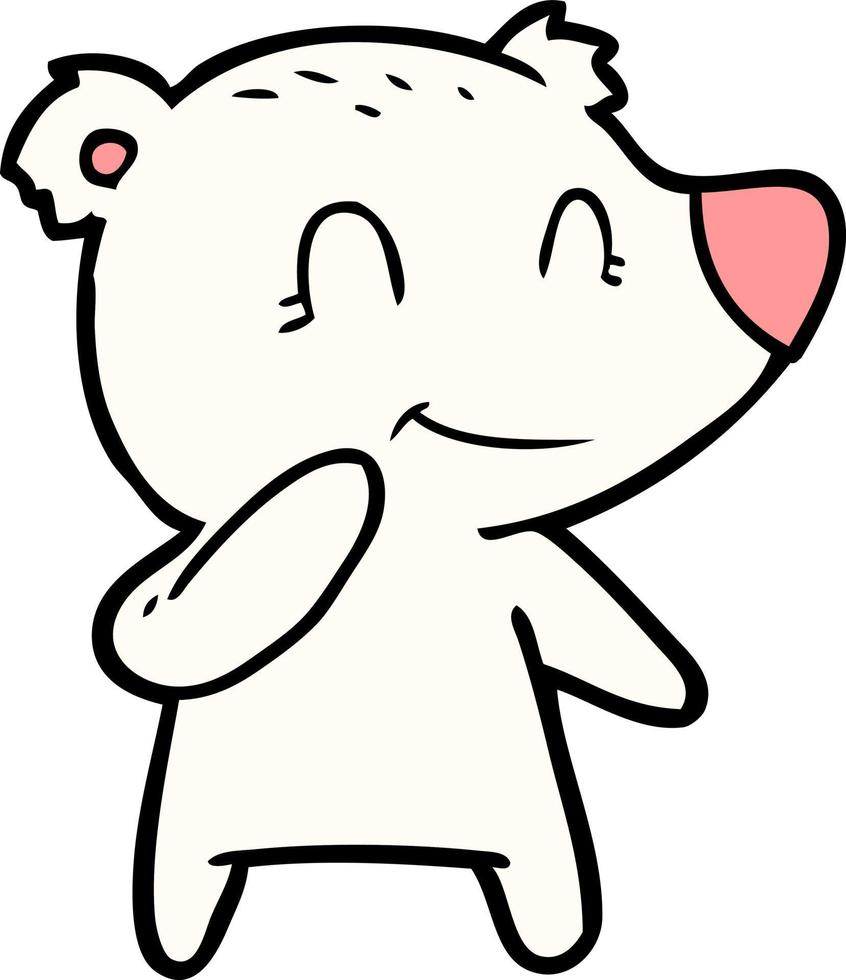 personnage d'ours polaire de vecteur en style cartoon