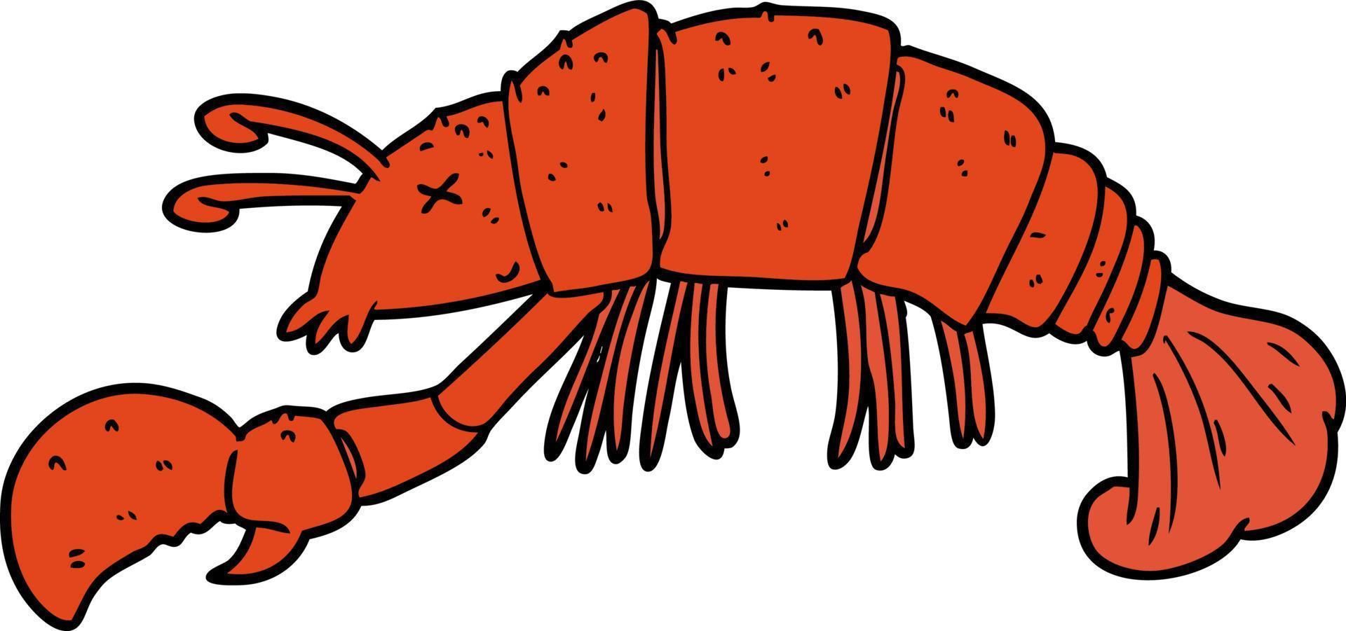 homard isolé de dessin animé vecteur