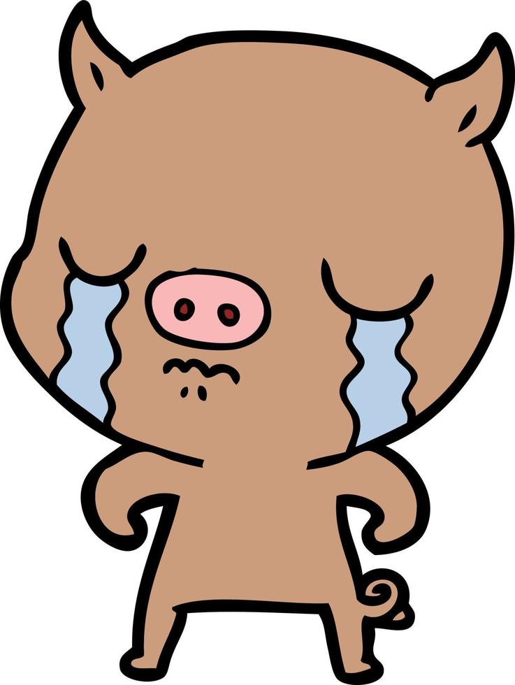 personnage de cochon de vecteur en style cartoon