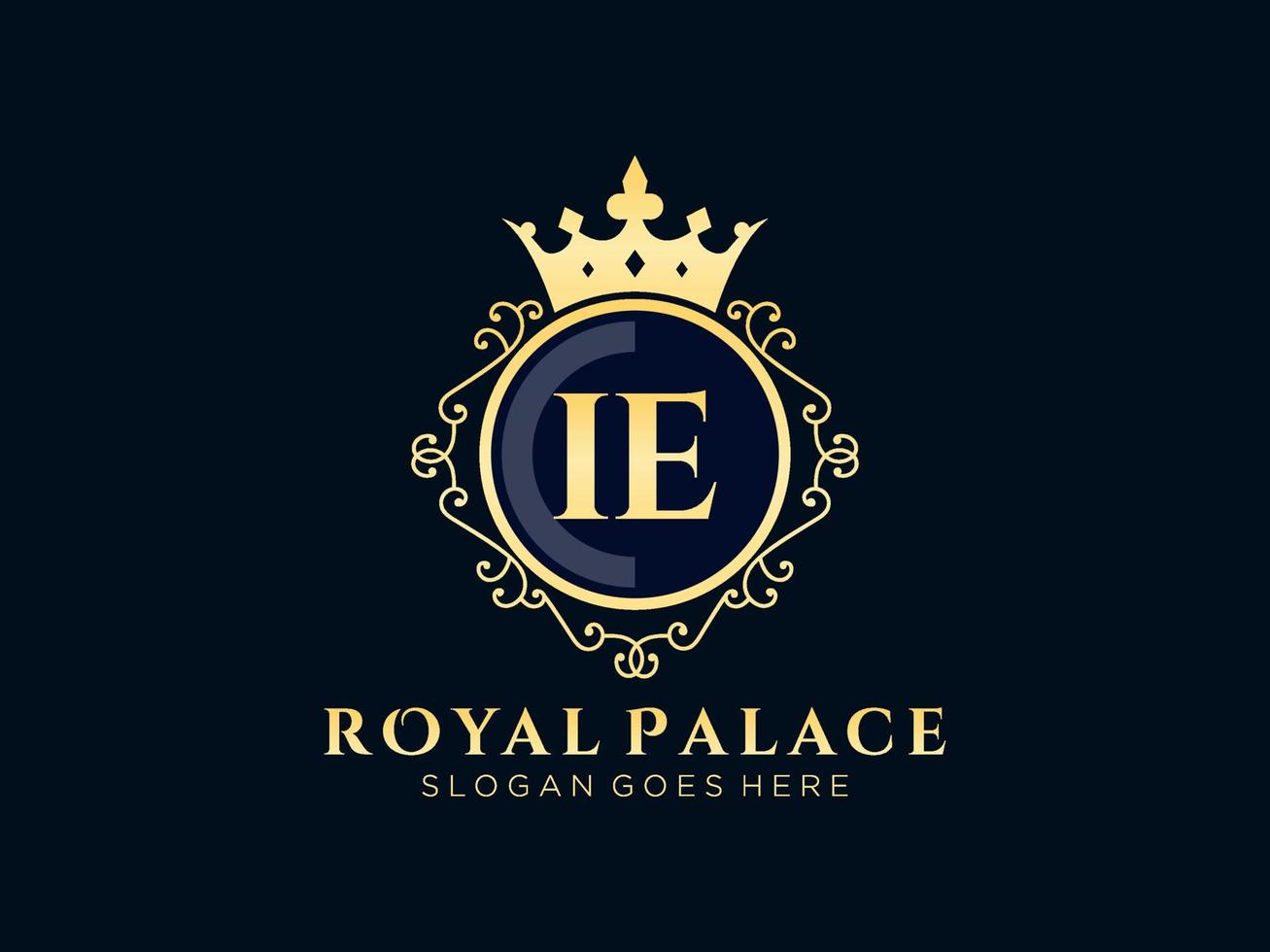 lettre c'est-à-dire logo victorien de luxe royal antique avec cadre ornemental. vecteur