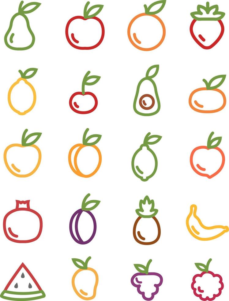 fruit sucré, illustration, sur fond blanc. vecteur