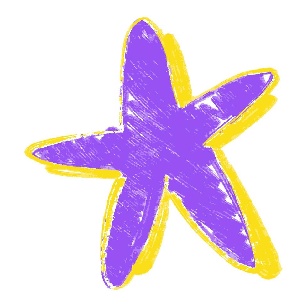 illustration vectorielle, effet de contour de crayon d'étoiles, étoiles dessinées à la main, griffonnages avec des crayons vecteur