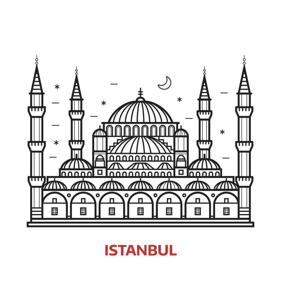 illustration vectorielle de point de repère d'istanbul vecteur