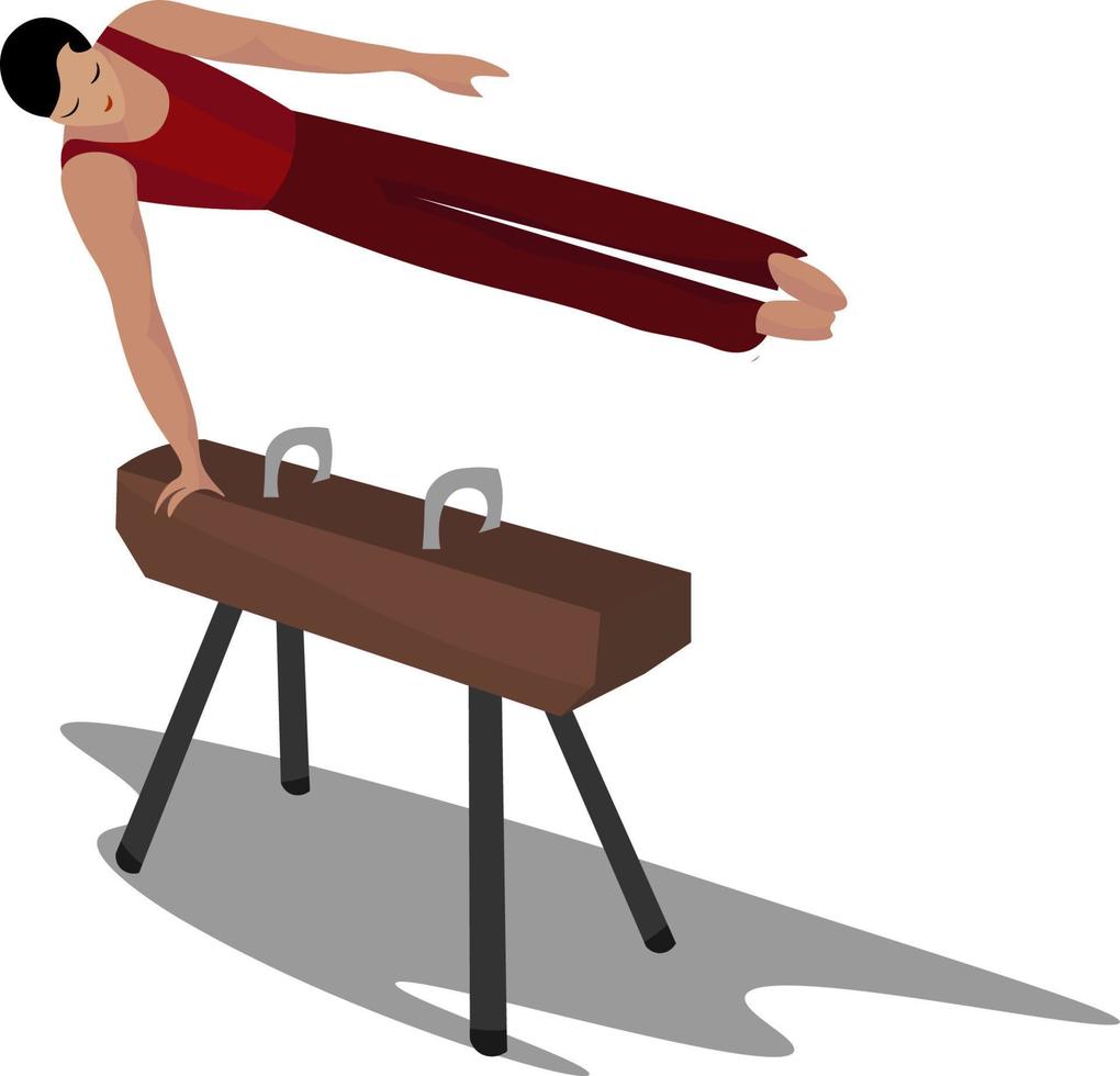 pratique de gymnastique, illustration, vecteur sur fond blanc.