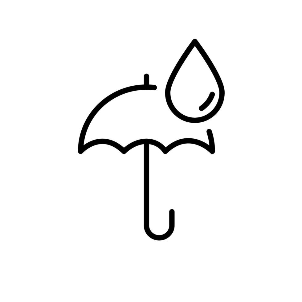 parapluie protégeant de l'icône de contour de pluie. icône de ligne de parapluie. concept de pluie pictogramme linéaire noir. trait modifiable. illustration vectorielle isolée. vecteur