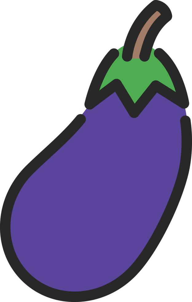 aubergine violette, illustration, sur fond blanc. vecteur