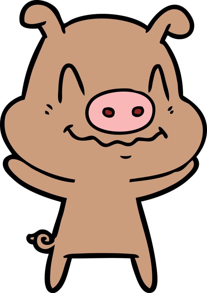 personnage de cochon de vecteur en style cartoon