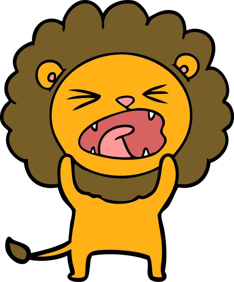 personnage de lion de vecteur en style cartoon