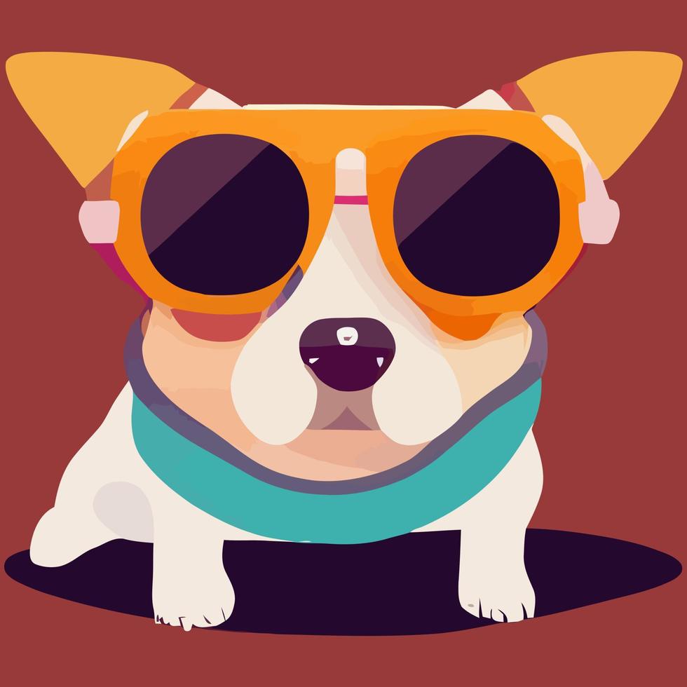 illustration graphique vectoriel de beagle mignon portant des lunettes de soleil isolées parfaites pour le logo, la mascotte, l'icône ou l'impression sur t-shirt