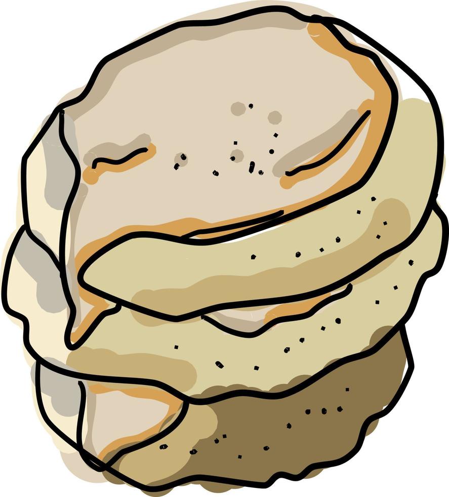 Biscuit à l'érable à la cannelle, illustration, vecteur sur fond blanc.