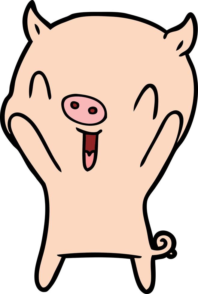 personnage de cochon de vecteur en style cartoon