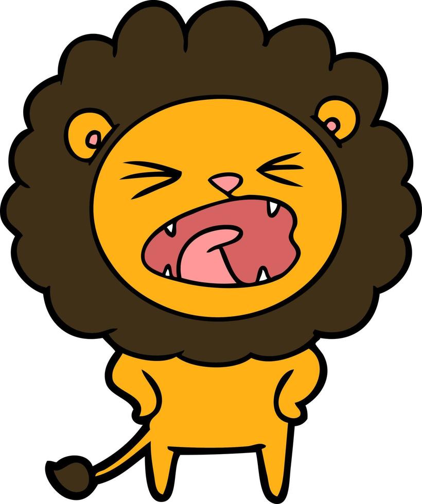 personnage de lion de vecteur en style cartoon