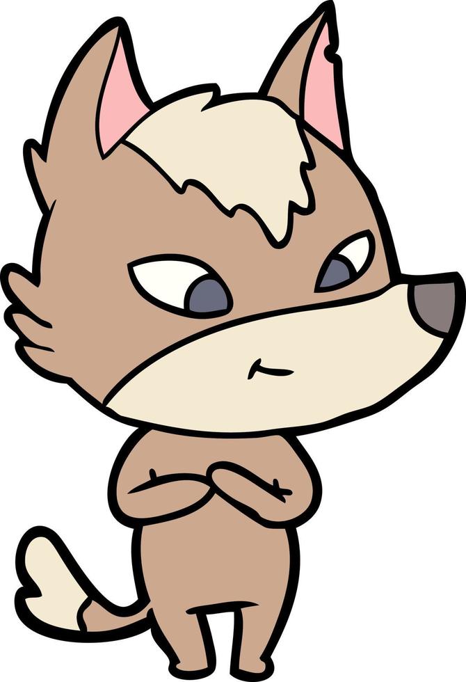 personnage de loup de vecteur en style cartoon