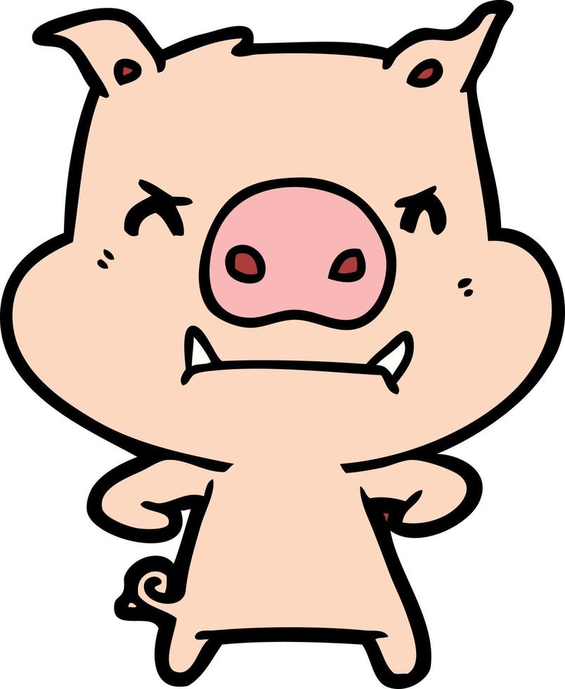 personnage de cochon de vecteur en style cartoon