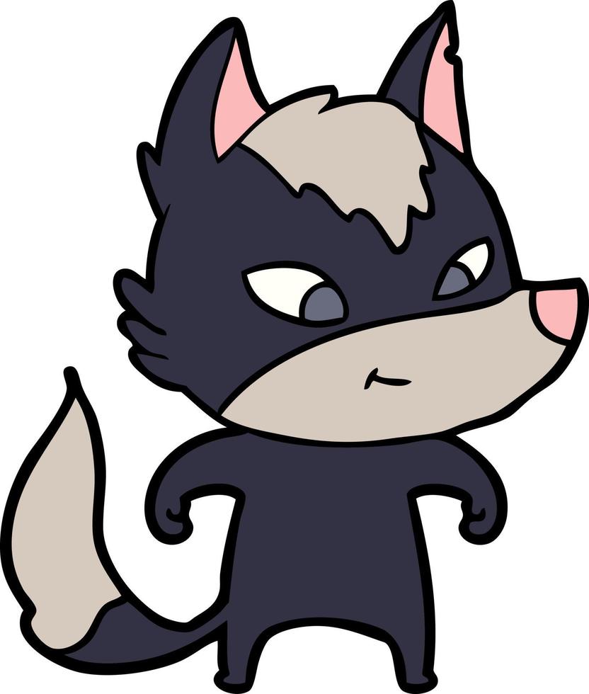 personnage de loup de vecteur en style cartoon