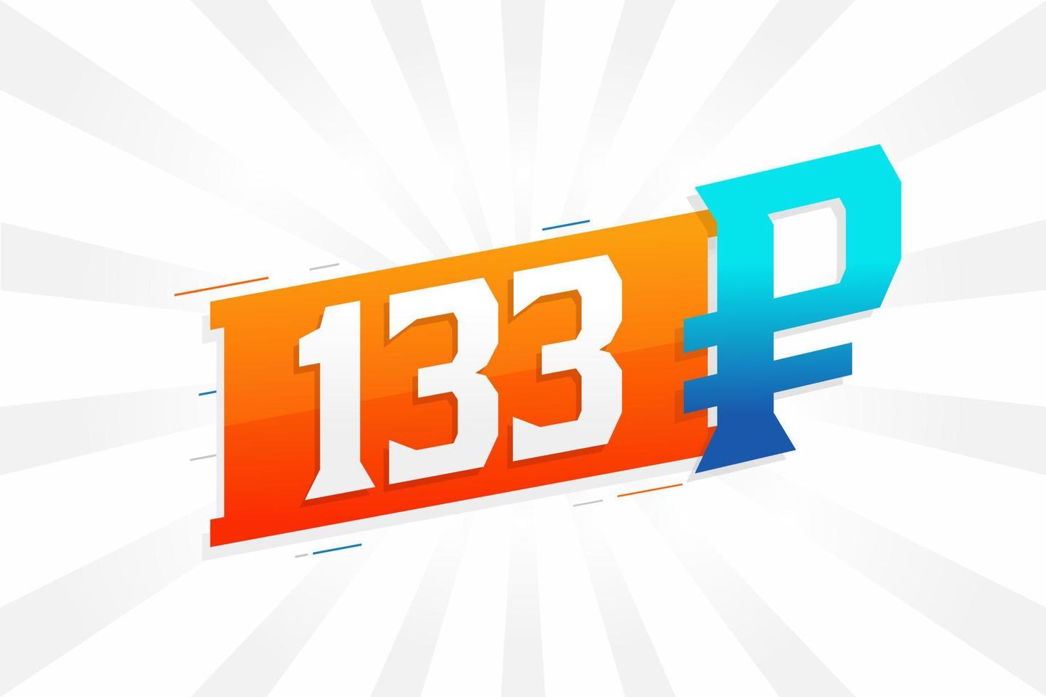 133 symbole rouble image vectorielle de texte en gras. 133 rouble russe monnaie signe illustration vectorielle vecteur