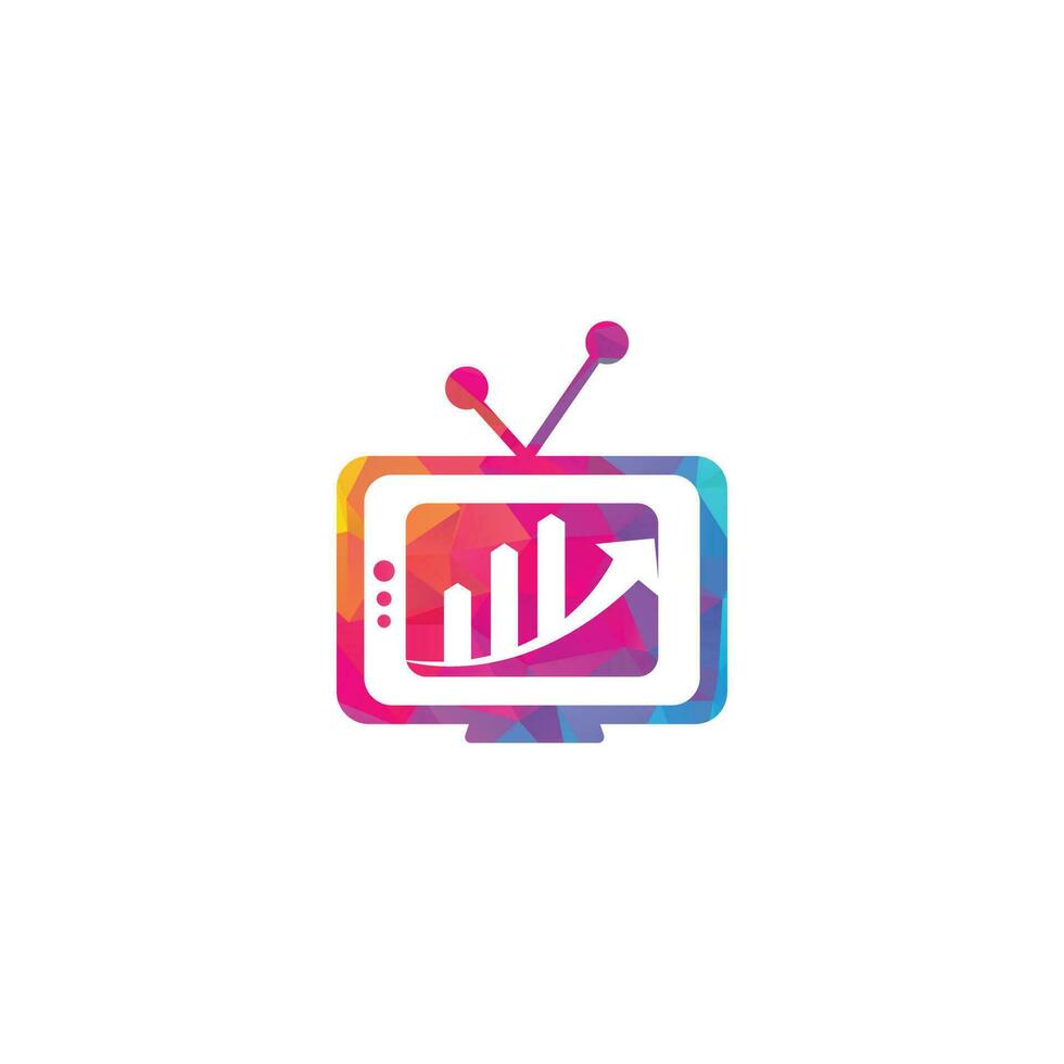 modèle de conception de logo finance tv. illustration vectorielle de conception de logo graphique tv. combinaison graphique et logo tv. vecteur