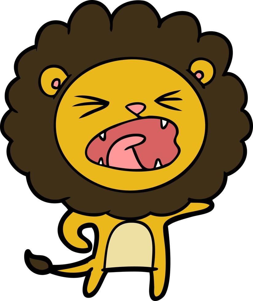 dessin animé mignon lion vecteur