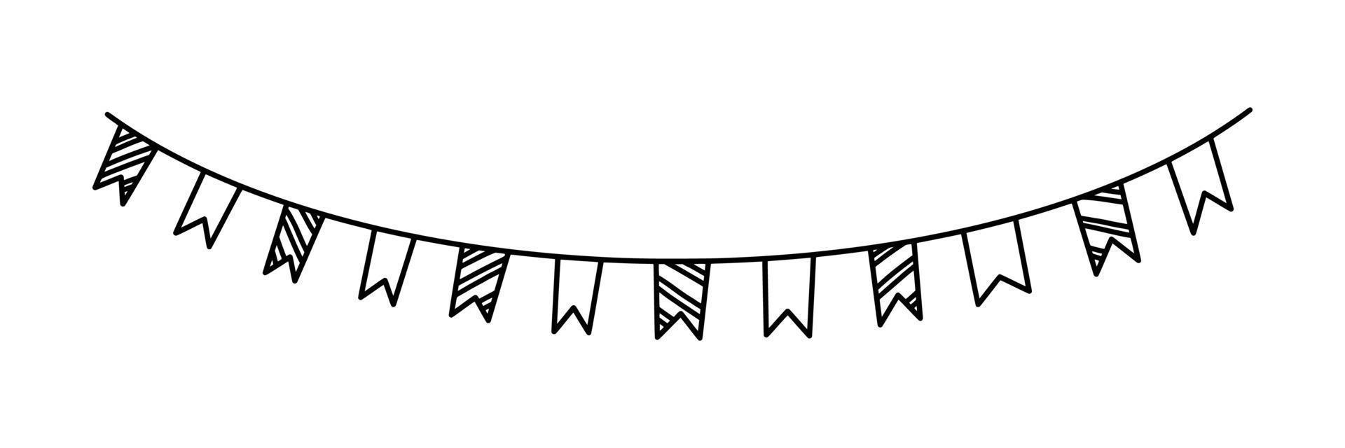 guirlande de drapeaux pour carnaval ou célébration. guirlande de décor isolé sur fond blanc. illustration vectorielle vecteur