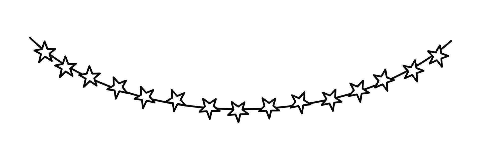 guirlande d'étoiles pour carnaval ou fête. guirlandes de décor isolés sur fond blanc. illustration vectorielle vecteur