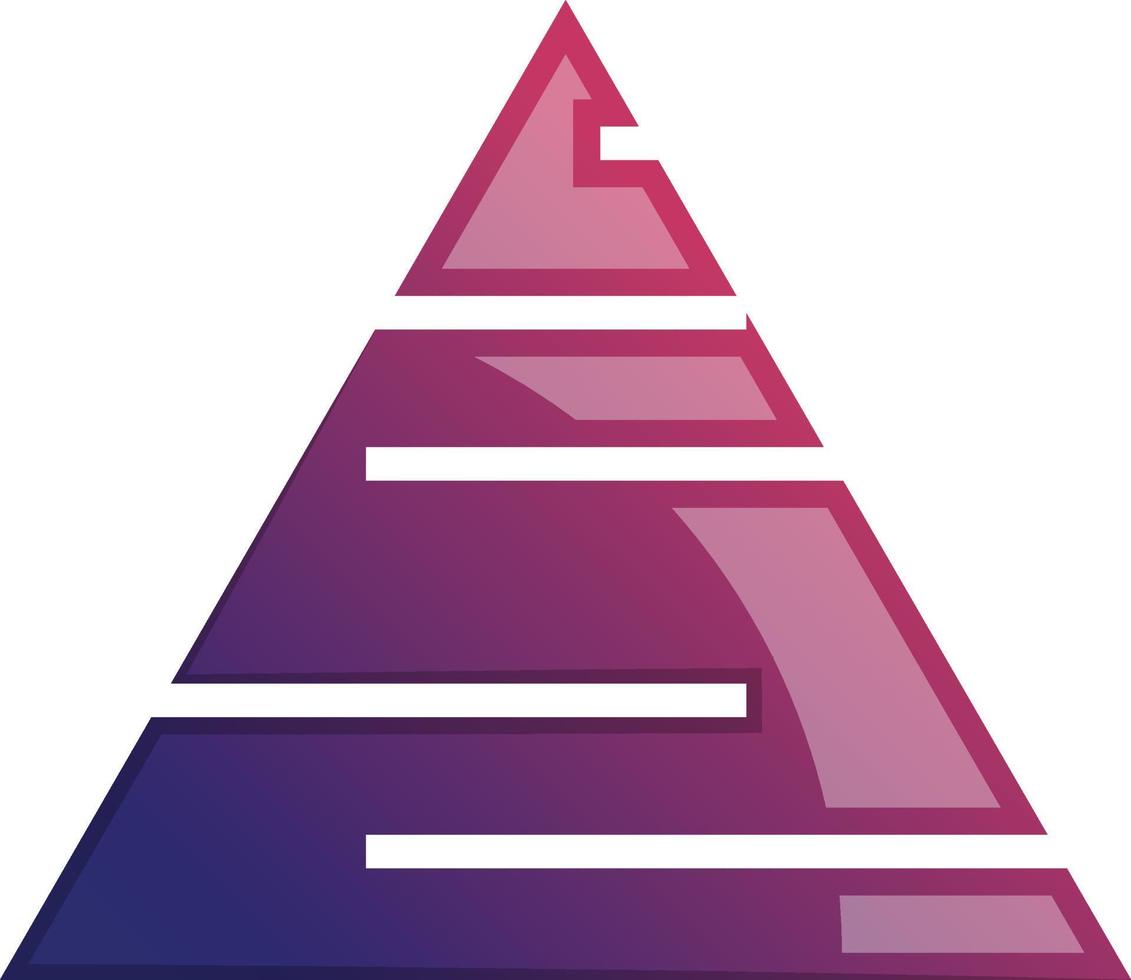 illustration abstraite du logo du triangle pyramidal dans un style branché et minimaliste vecteur