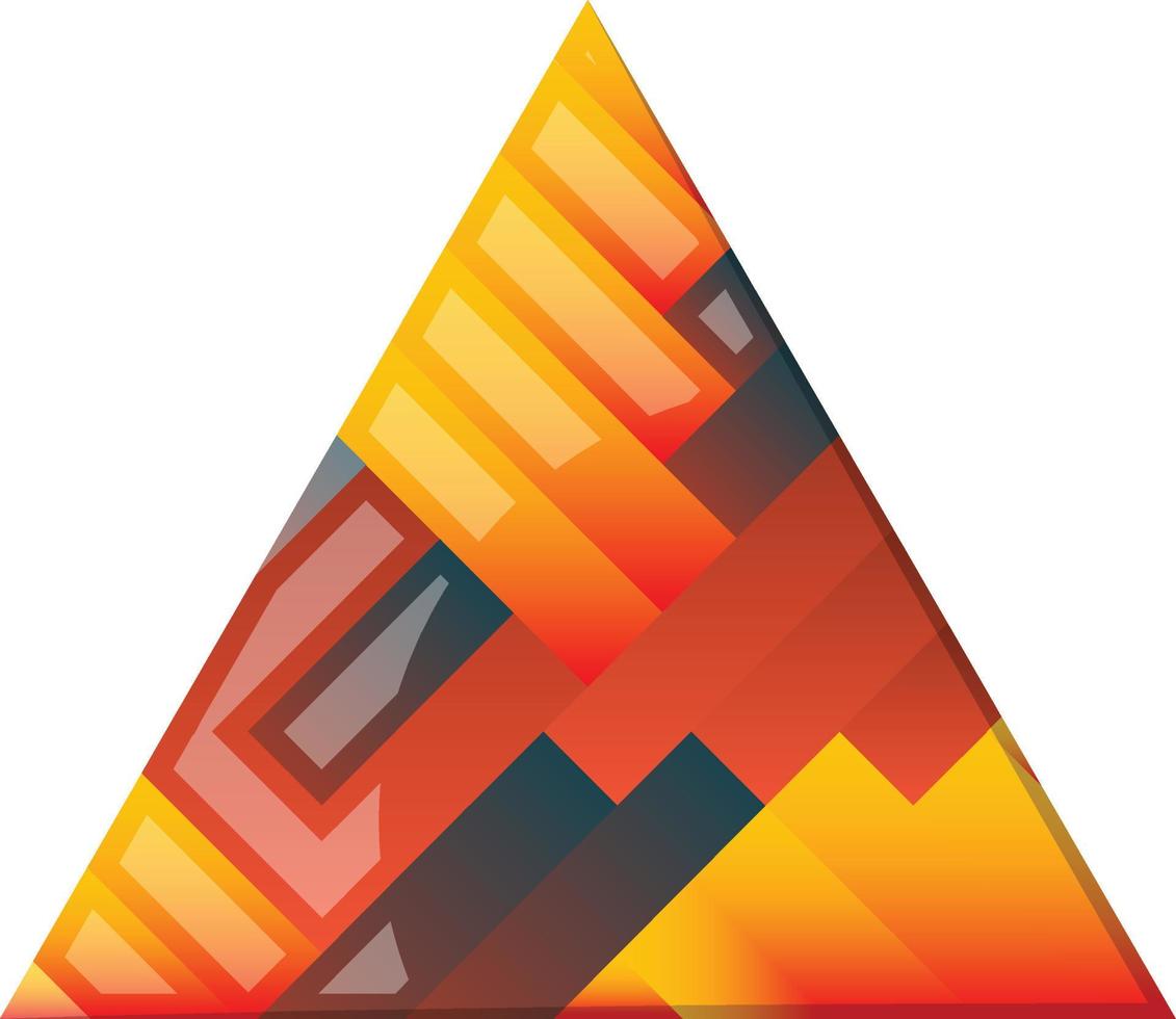 illustration abstraite du logo du triangle pyramidal dans un style branché et minimaliste vecteur