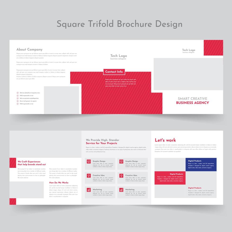 brochure carrée à trois volets vecteur