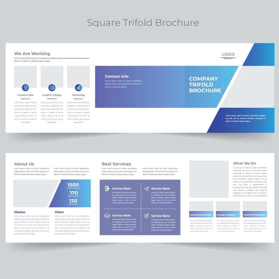 brochure carrée à trois volets vecteur