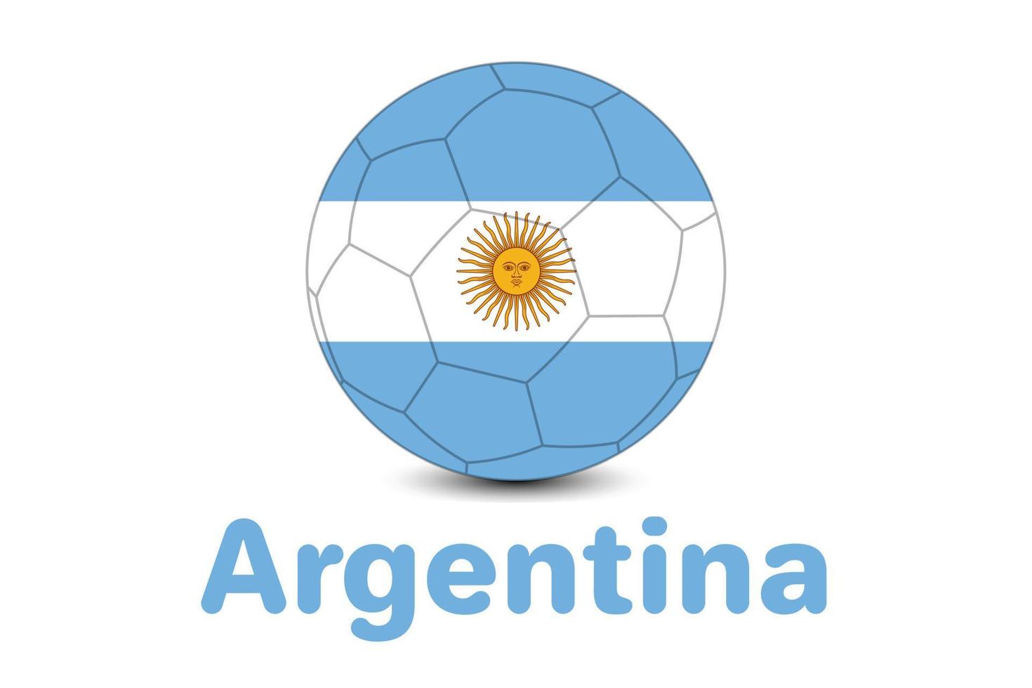 ballon de la coupe du monde de la fifa avec le drapeau de l'argentine. illustration du drapeau de l'argentine de la coupe du monde du qatar. vecteur